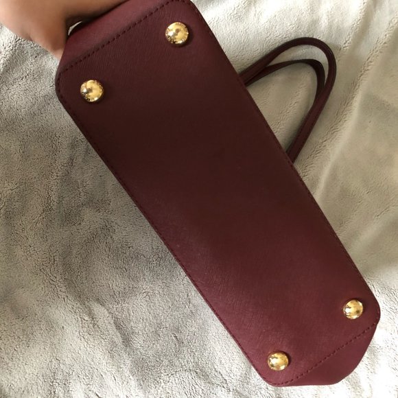 Michael Kors Jet Set Saffiano Leather Purse - Burgandy - Picture 6 of 6